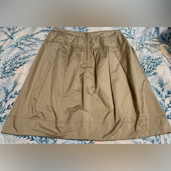 Lida Baday Skirt Beige Pleated Silk Lined Size 6 - Picture 3 of 6
